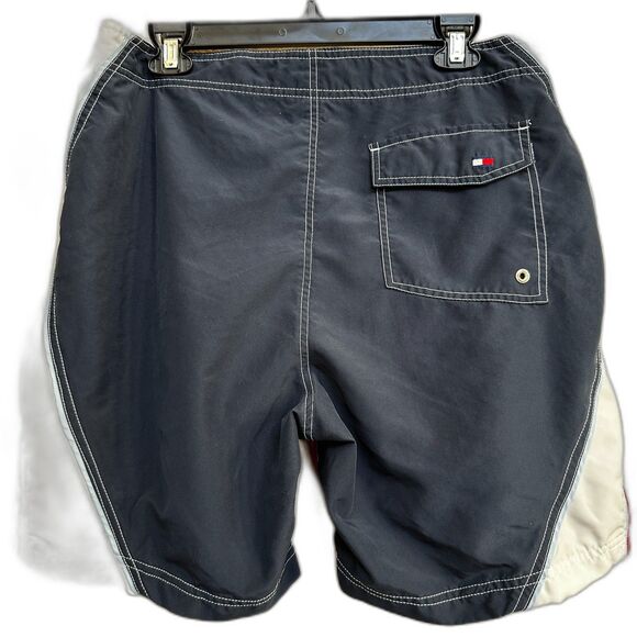 Y2K Tommy Hilfiger Red White Blue Swim Trunks - Men M - Picture 2 of 6